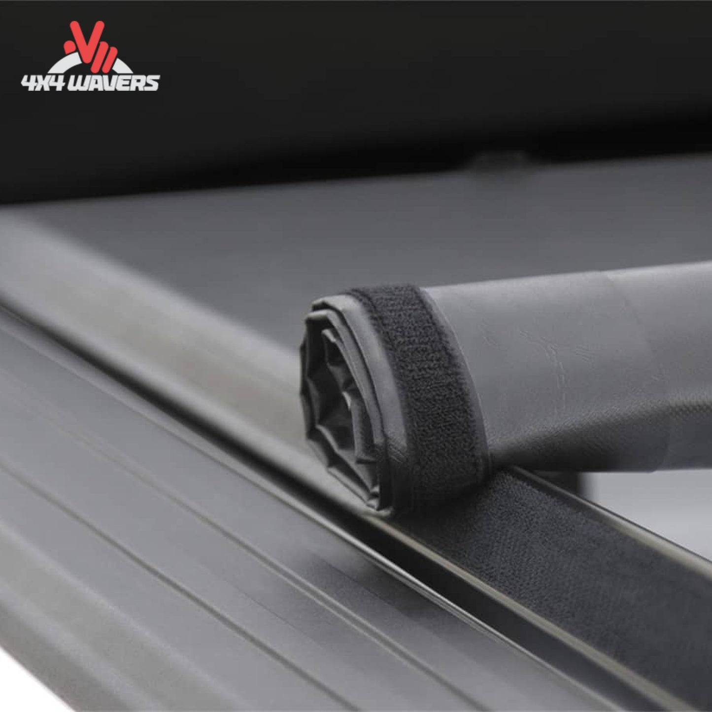 Access LITERIDER soft roll up cover stowed at cab with storage straps 6.5ft bed SKU 31279