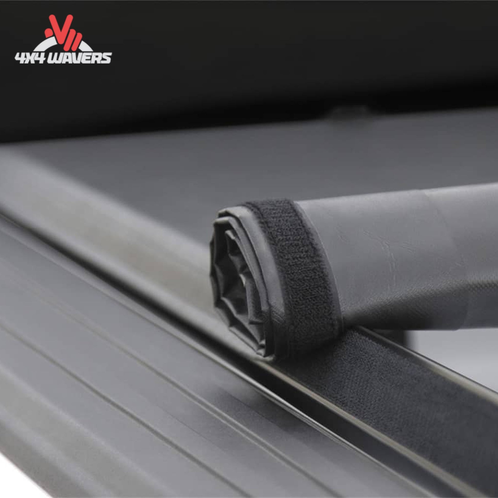 Access LITERIDER soft roll up cover stowed at cab with storage straps 6.5ft bed SKU 31279