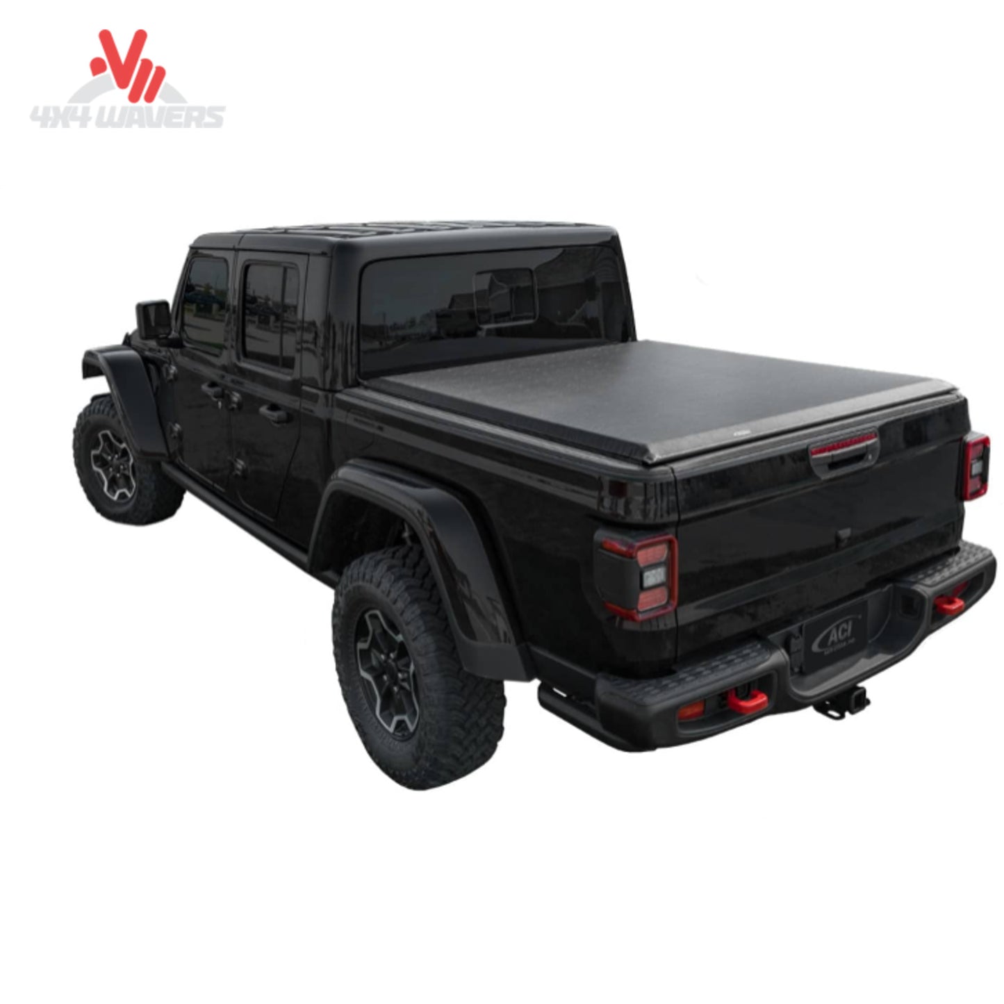 Tapa enrollable blanda ACCESS LiteRider cerrada en una Jeep Gladiator JT 2020-2026, mostrando la cubierta elegante y segura instalada sobre la caja de la camioneta.