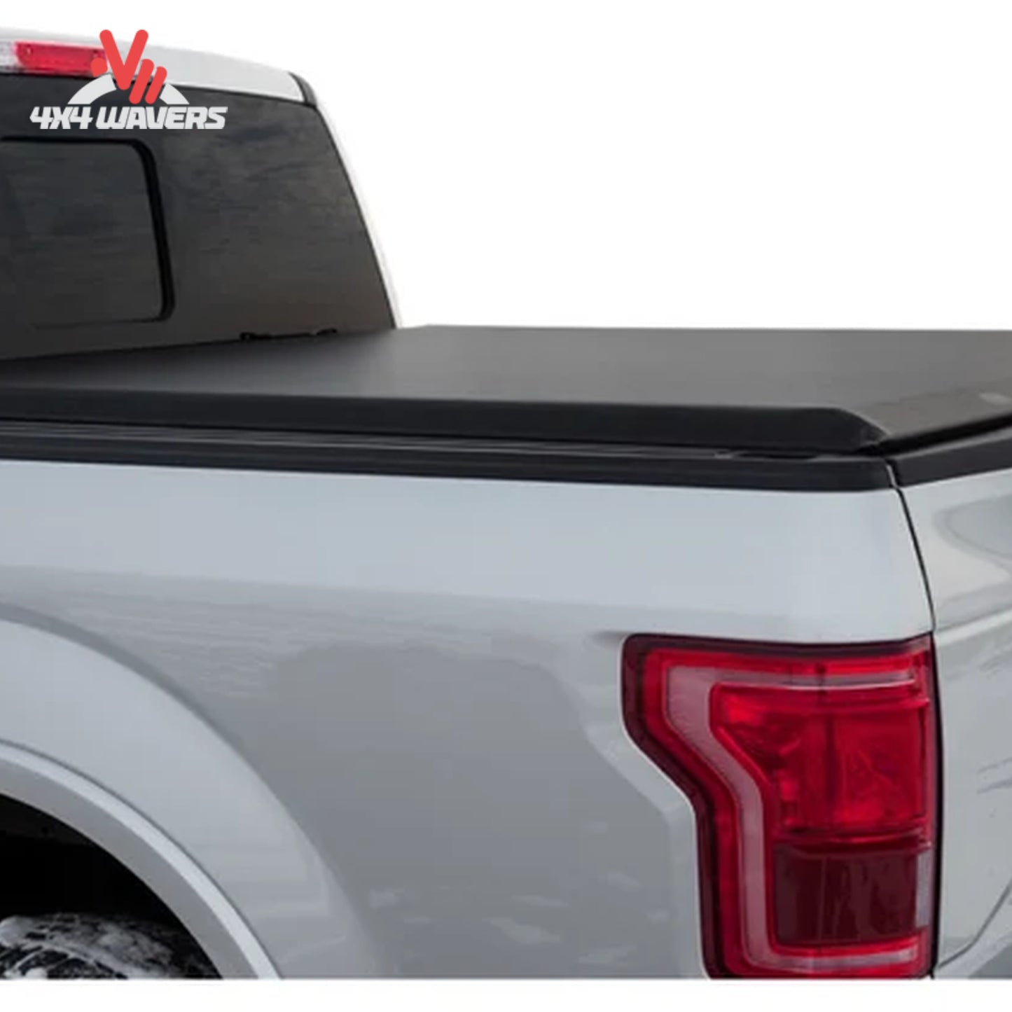 Sleek black roll-up truck bed cover closed on 5.5 foot Ford F150 Raptor bed SKU 11269