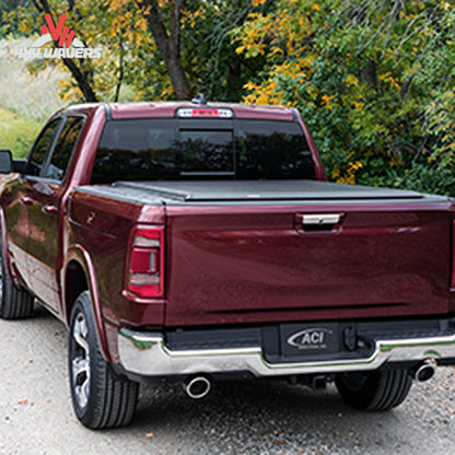 Closed black vinyl Access Original roll-up truck bed cover mounted on GMC Sierra SKU 12369