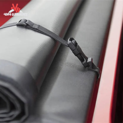 Tonneau cover fully rolled open against cab showing 100 percent full truck bed access SKU 11269