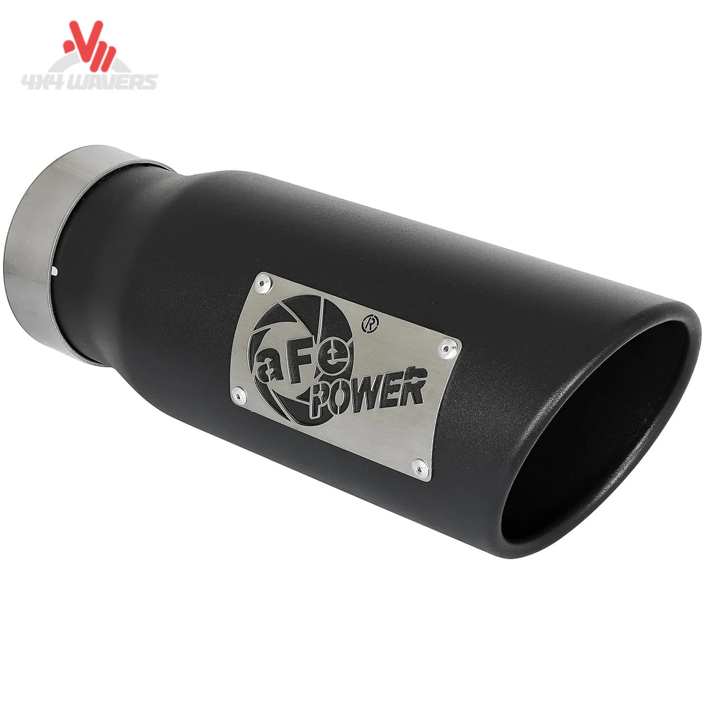A 100 percent MIG welded high flow stainless steel muffler body with smooth mandrel bent inlet tubing SKU BKJC_49-33130-B.