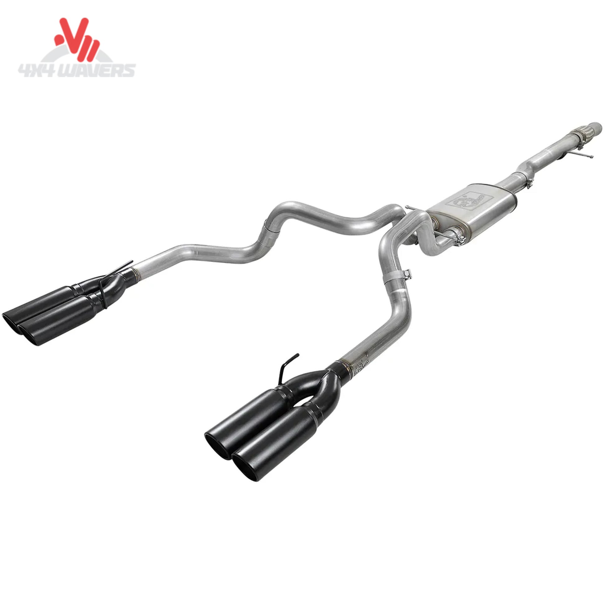 aFe POWER Vulcan 304 stainless steel quad tip exhaust 19-26 GM 1500 6.2L SKU 49-34102-P