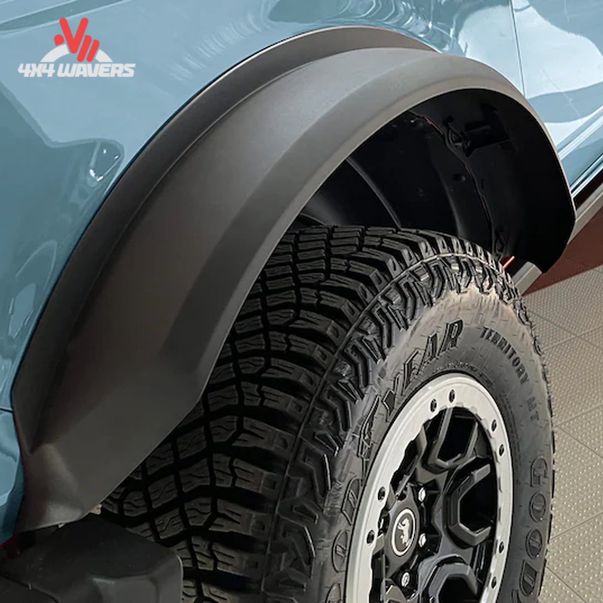 Air Design satin black elastomeric polyurethane fender flare texture