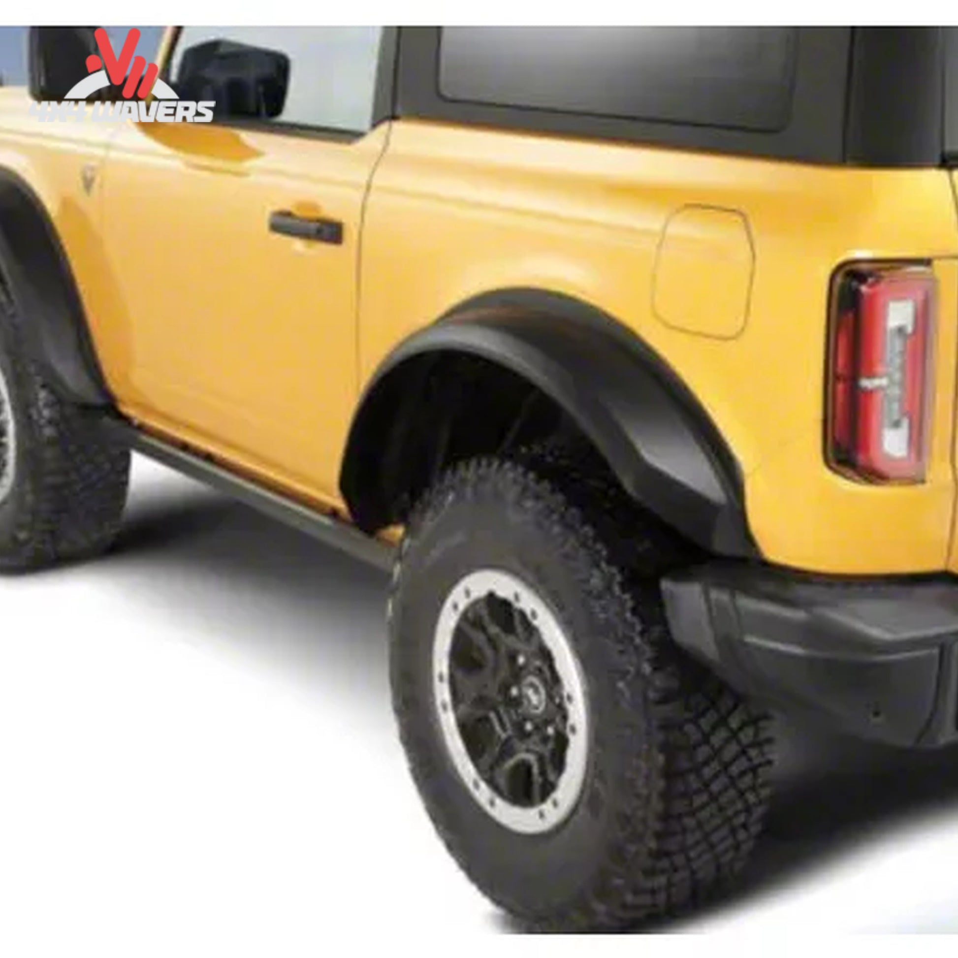 Air Design wide-body fender flare kit installed on a Ford Bronco 2-door with oversized off-road tires