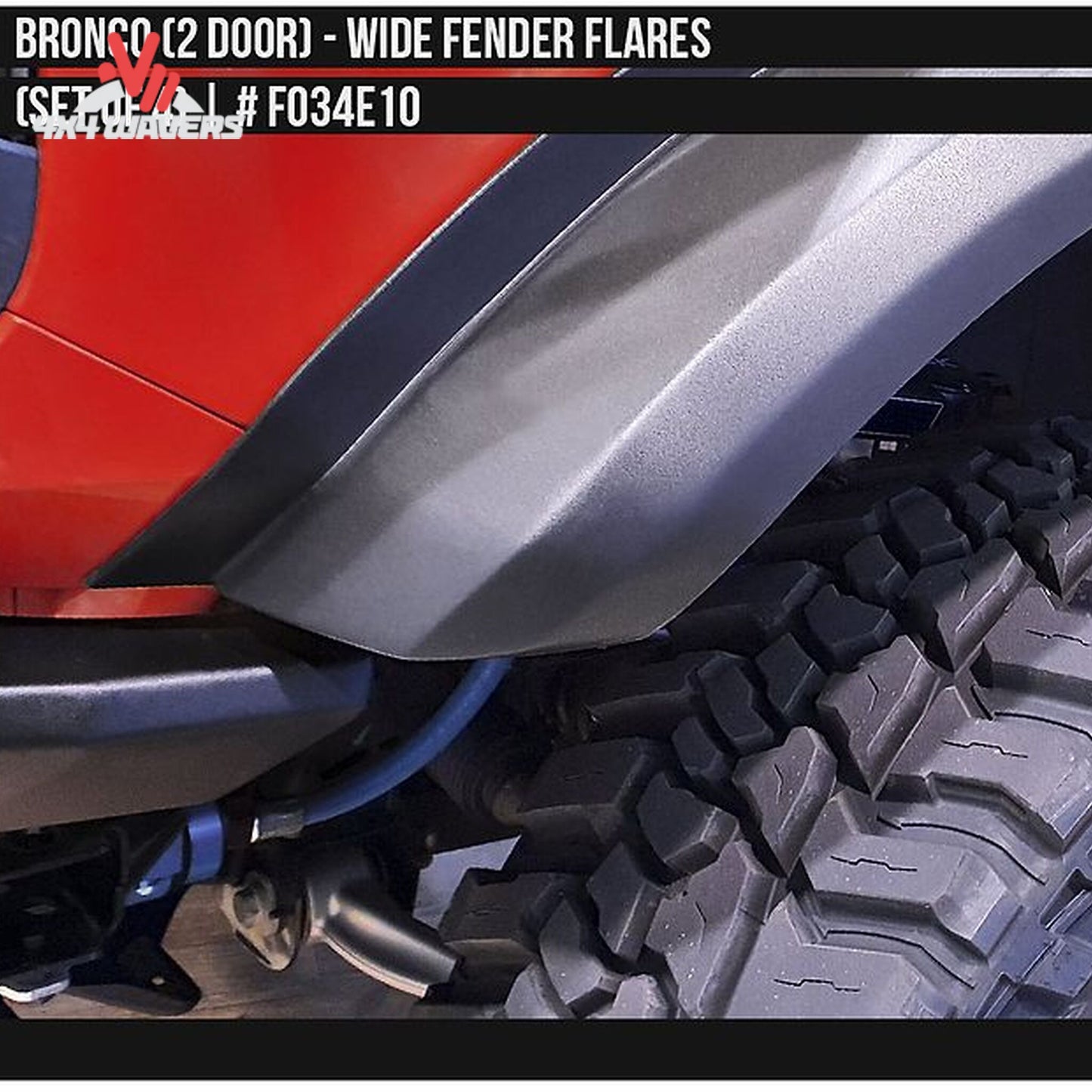 Air Design FO34E10 wide fender flares for 2021-2025 Ford Bronco 2-door satin black