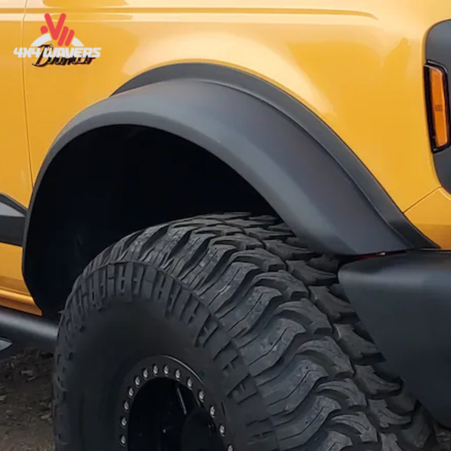 Textured satin black polyurethane Air Design Bronco fender flare material