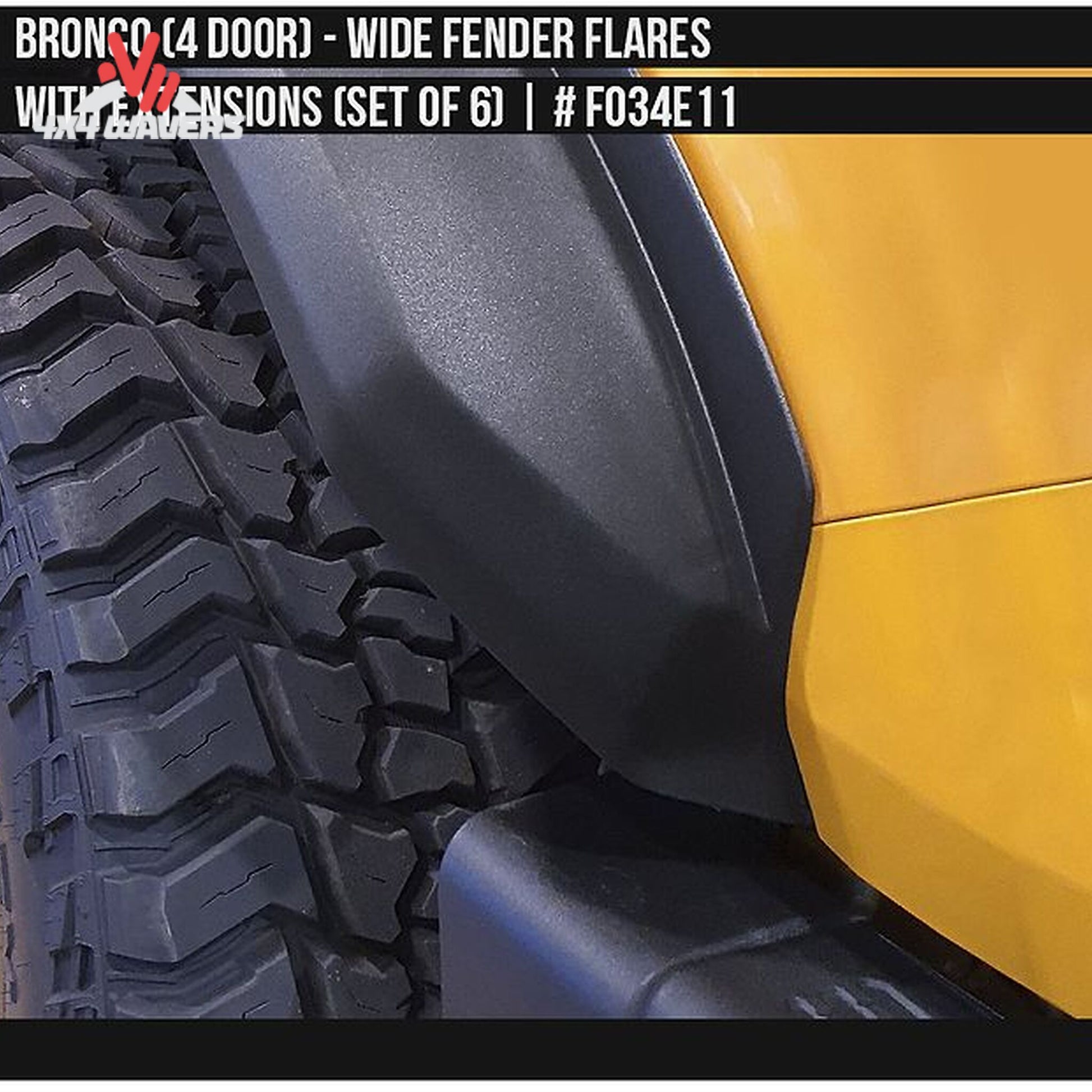 Textured satin black polyurethane Air Design Bronco fender flare material