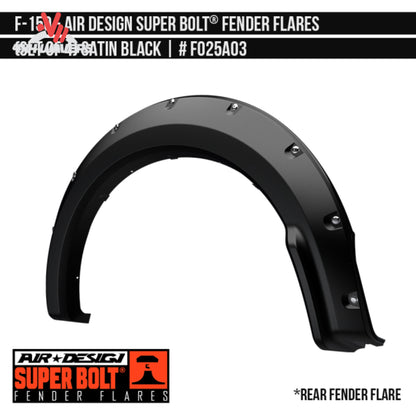 Patented Super Bolt rust-free hardware system on Air Design fender flares FO25A03 SKU GPSM_FO25A03.