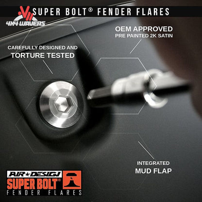 Patented Super Bolt rust-free hardware system on Air Design fender flares FO31A16PR SKU GPSM_FO31A16PR.