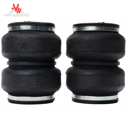 Close-up view of the double-convoluted synthetic rubber air spring showing the end roll plates designed for extreme load capacity SKU BBCG_57389.