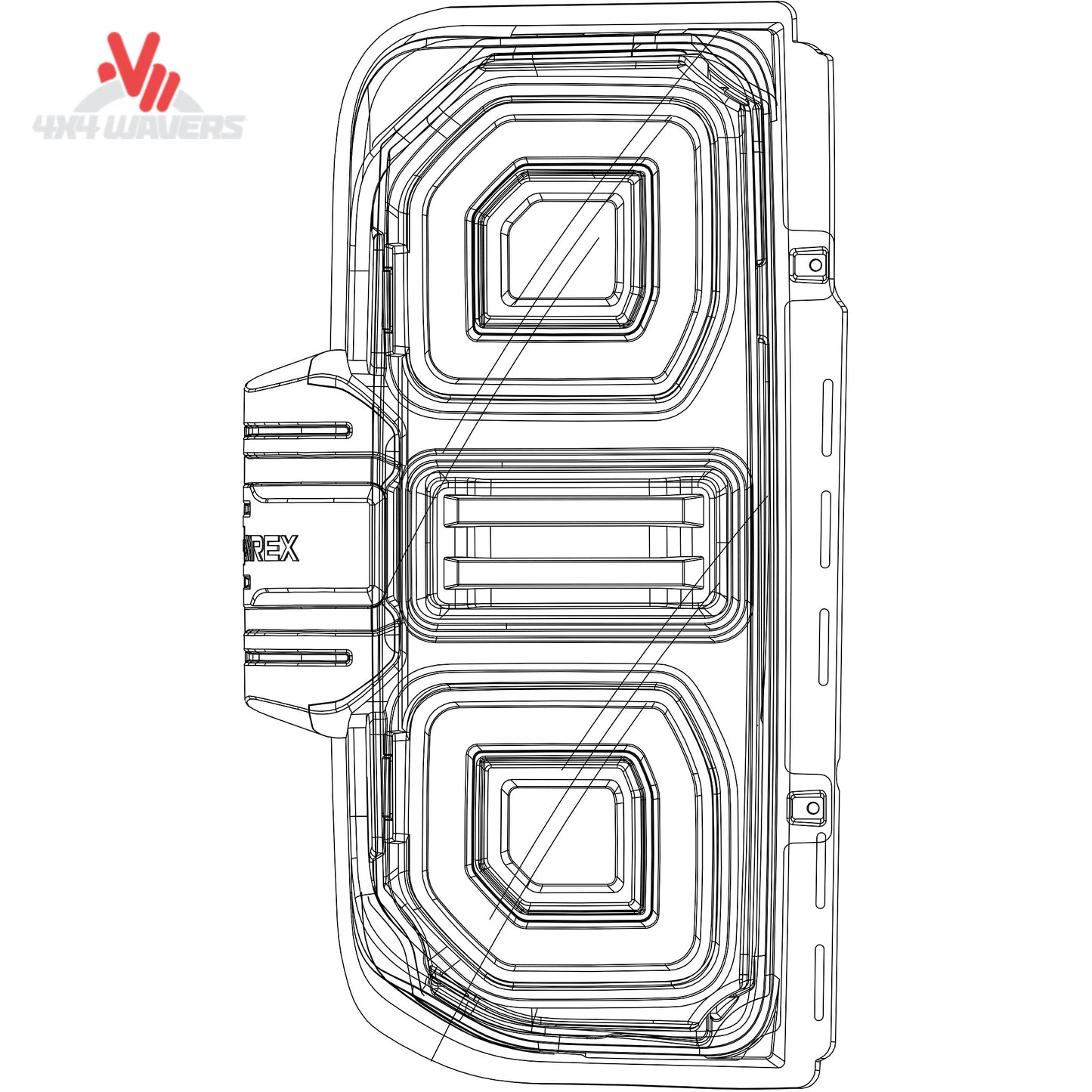 AlphaRex NOVA prismatic LED tail lights black for 2021-2026 Ford Bronco