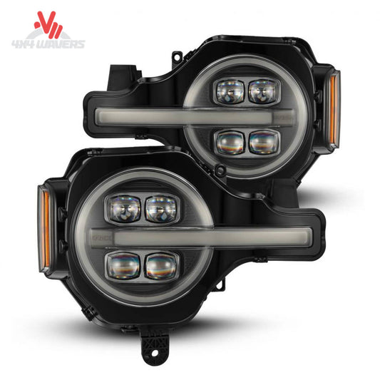 AlphaRex NOVA LED projector headlights black for 2021-2026 Ford Bronco