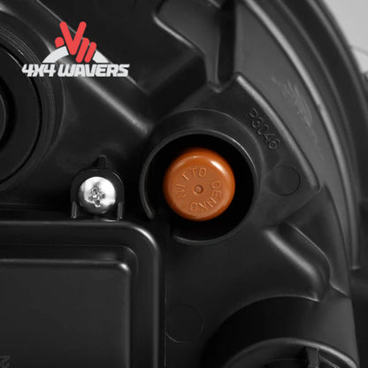 AlphaRex NOVA faros delanteros LED tipo proyector en negro para Jeep Wrangler JL 2018-2026 con lente transparente y diseño detallado
