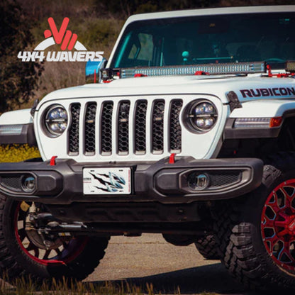 alt
Faros proyector LED AlphaRex NOVA en negro instalados en un Jeep Wrangler JL 2018-2026, mostrando la vista frontal de los faros.