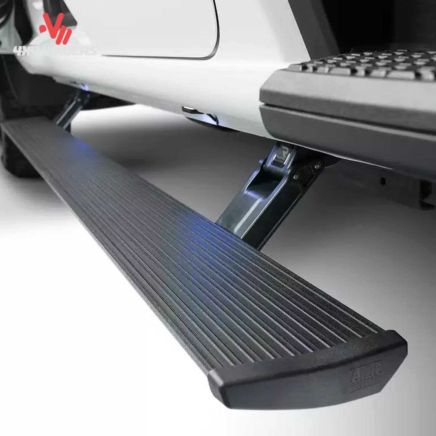 AMP Research 6 inch textured black step board with LED courtesy lighting 76152-01A SKU BGQD_76152-01A.