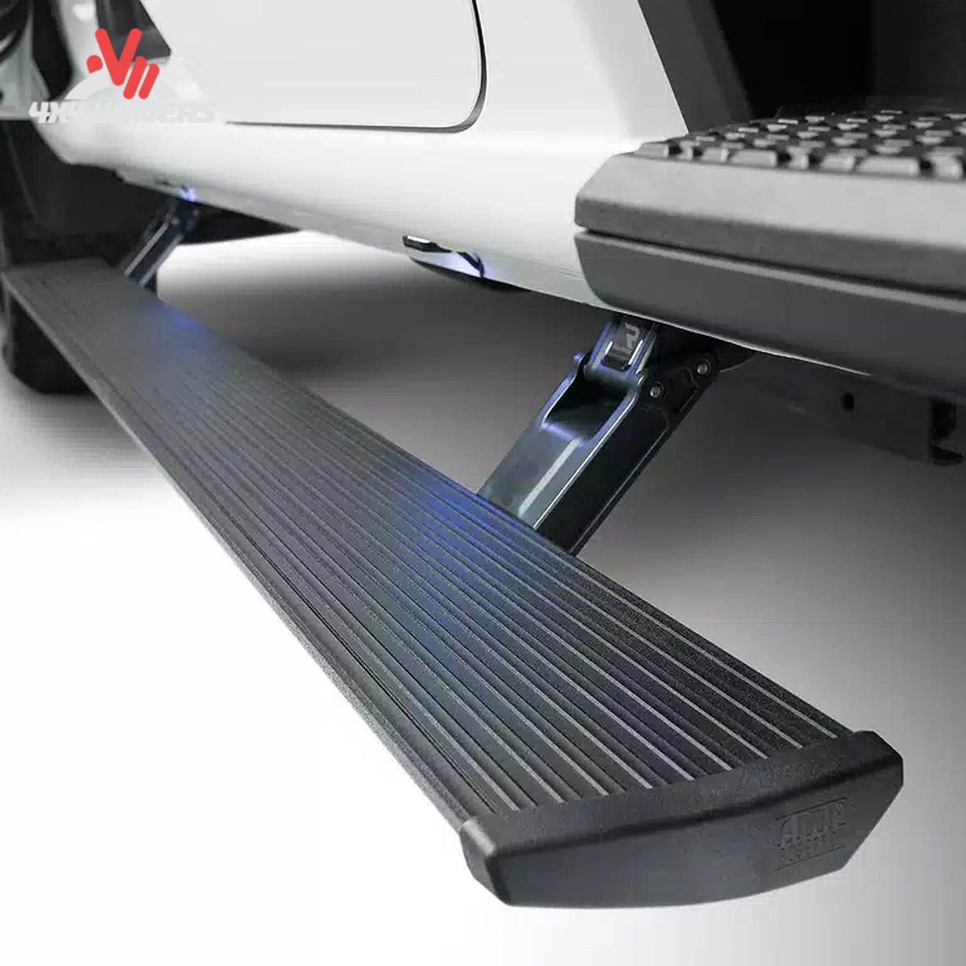 AMP Research 6 inch textured black step board with LED courtesy lighting 76152-01A SKU BGQD_76152-01A.