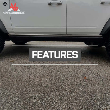 Hidden running board system tucked beneath vehicle body for off-road clearance
