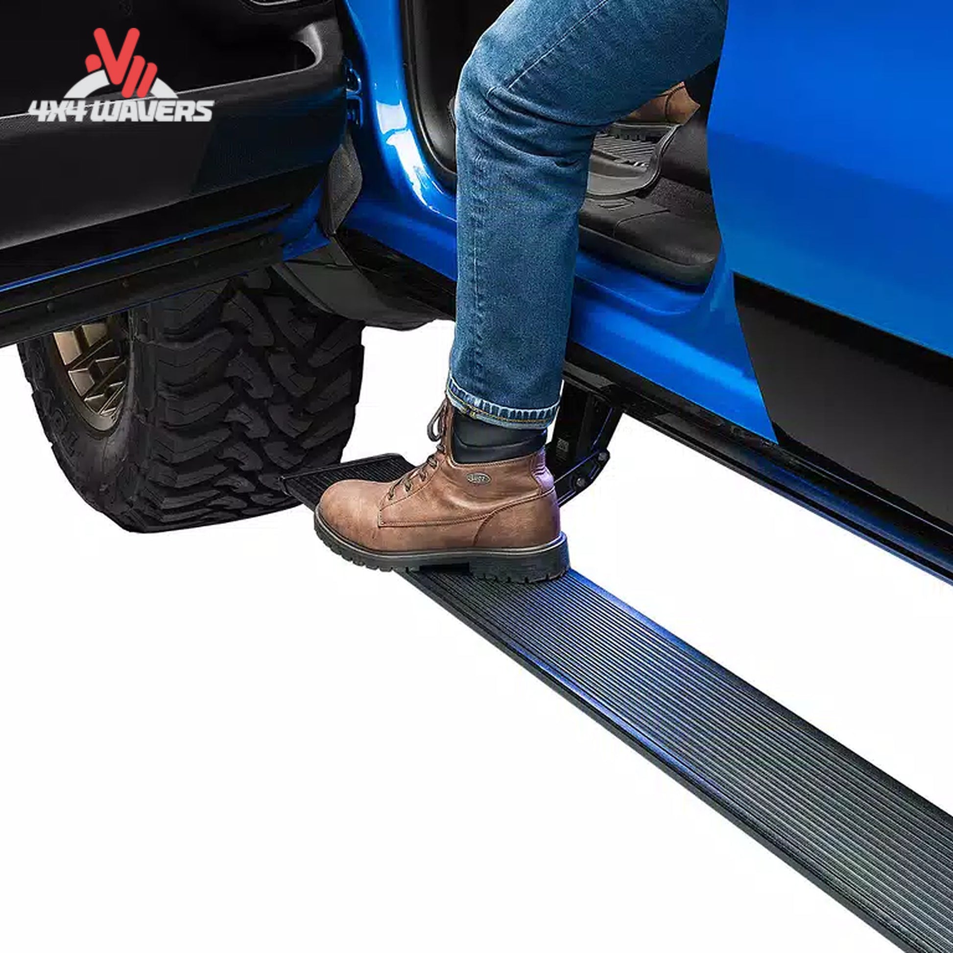 AMP Research PowerStep Xtreme aggressive textured aluminum step board with LED lights 78152-01A SKU BGQD_78152-01A.