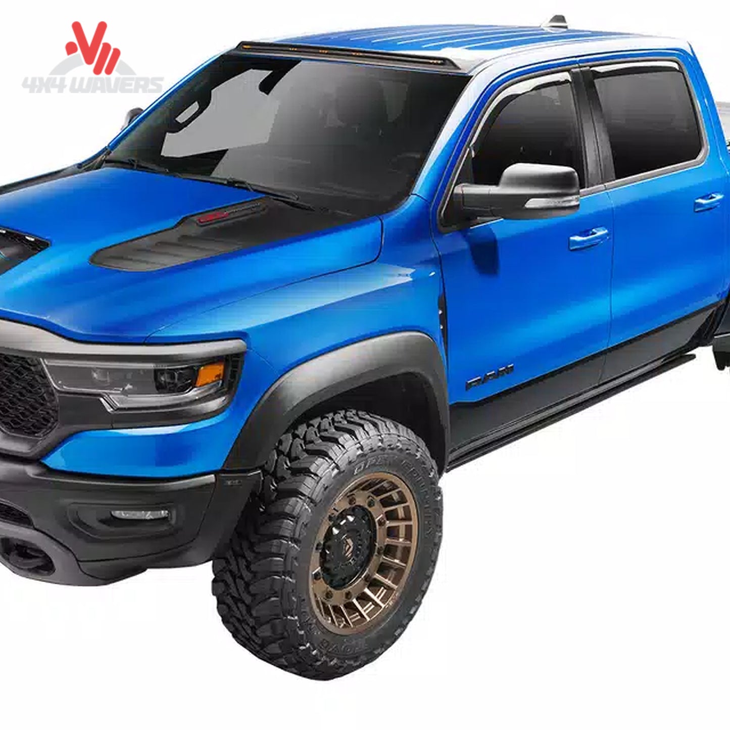Close-up detail showing the dual-motor electric step retracted flush against the rocker panel for ground clearance SKU BGQD_78152-01A.