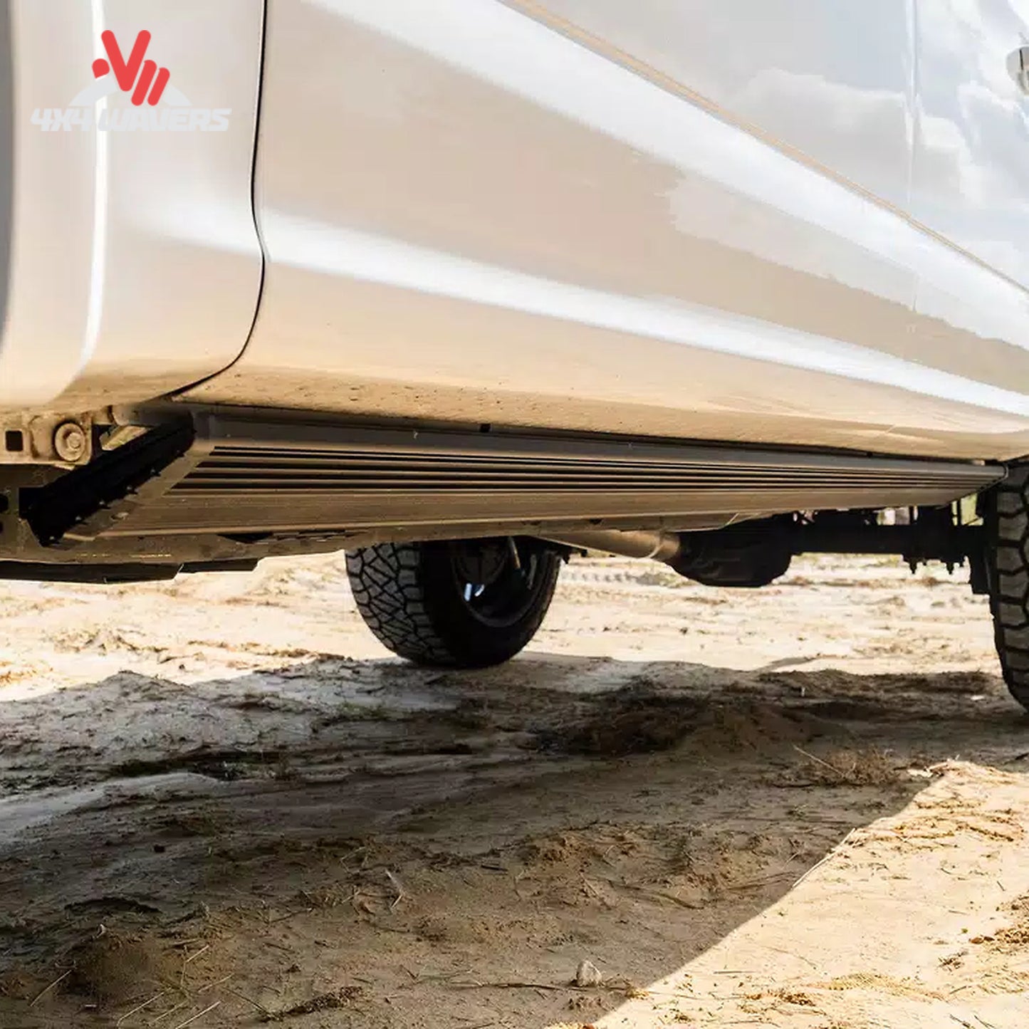 AMP Research PowerStep Xtreme stowed flush under Ford F-150 rocker panel 78152-01A SKU BGQD_78152-01A.