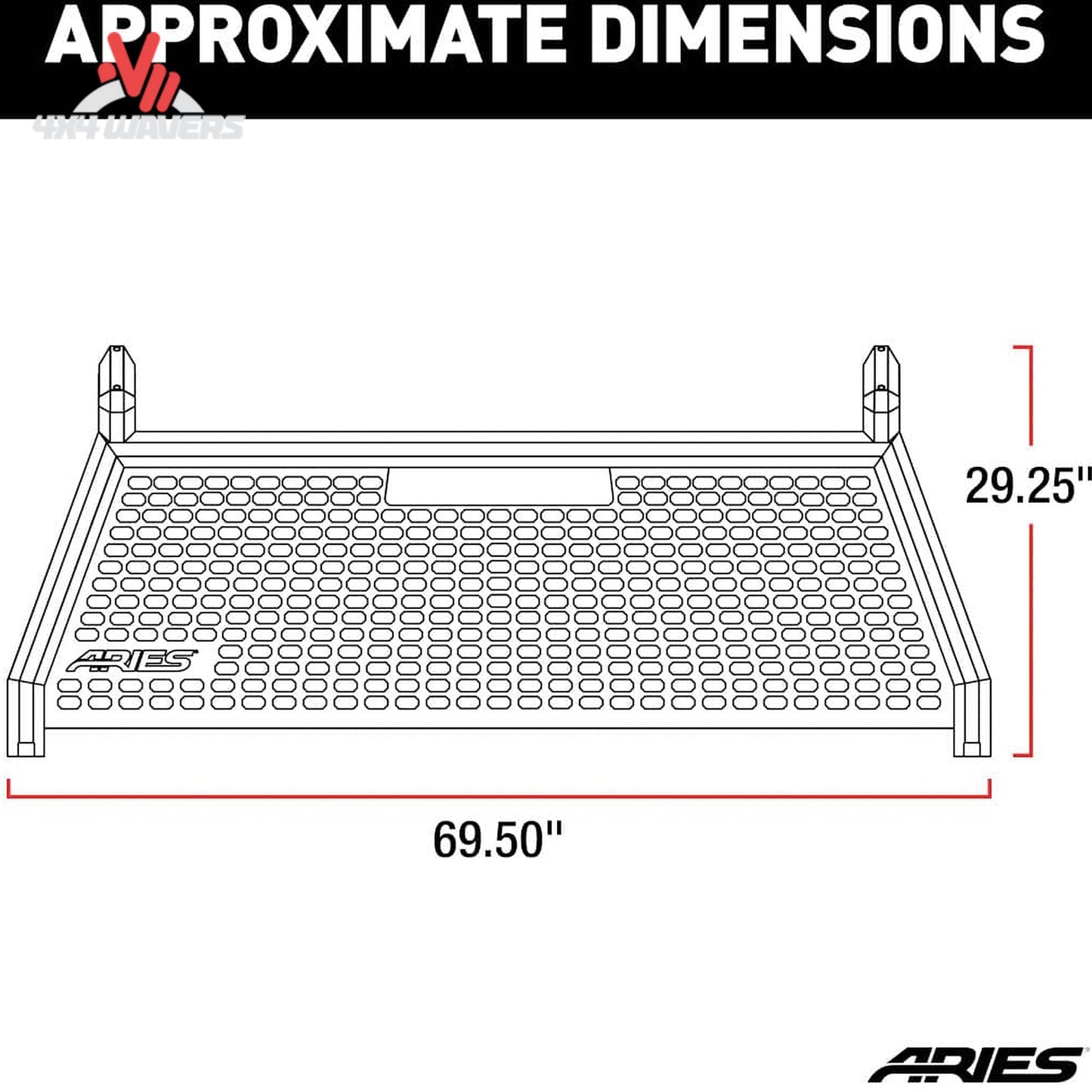 ARIES AdvantEDGE black aluminum truck headache rack 1110102 for Ford F-150 SKU BBDR_1110102.