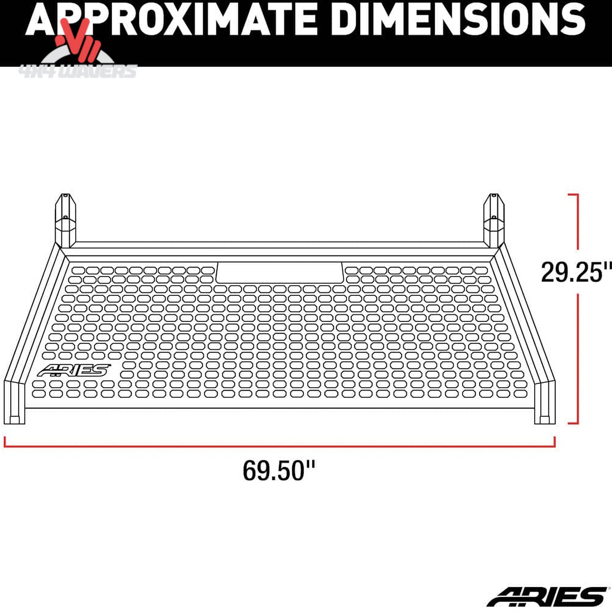 ARIES AdvantEDGE black aluminum truck headache rack 1110102 for Ford F-150 SKU BBDR_1110102.