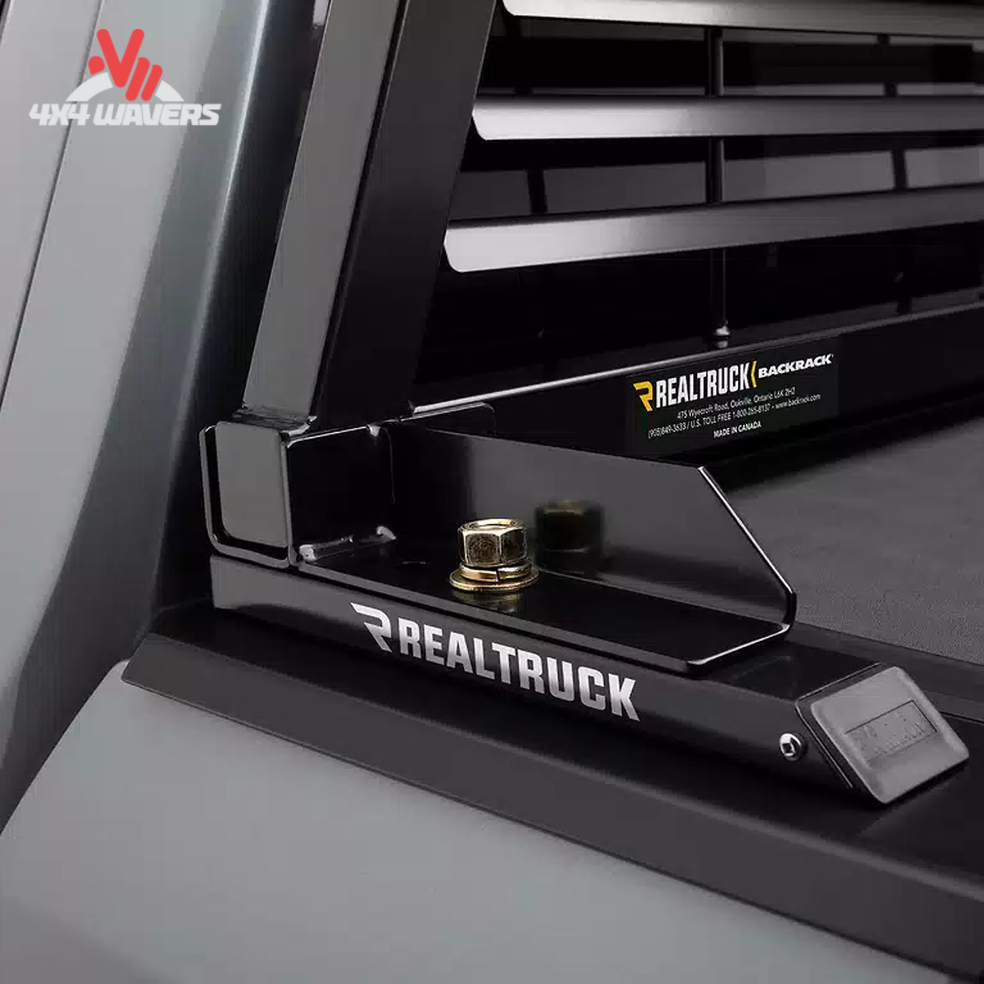 Installed BACKRACK truck frame with folding bed cover using adapter 50112