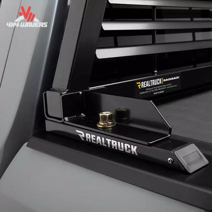 Installed BACKRACK truck frame with folding bed cover using adapter 50112