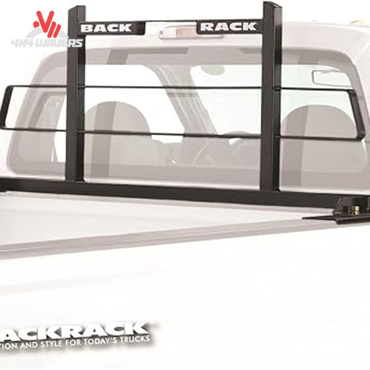RealTruck Backrack Headache Racks with Toolbox Side Rails for 15-26 Ford F-150 5.5' Bed, showing the sturdy side rails.