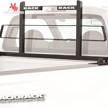 RealTruck Backrack Headache Racks with Toolbox Side Rails for 15-26 Ford F-150 5.5' Bed, showing the sturdy side rails.