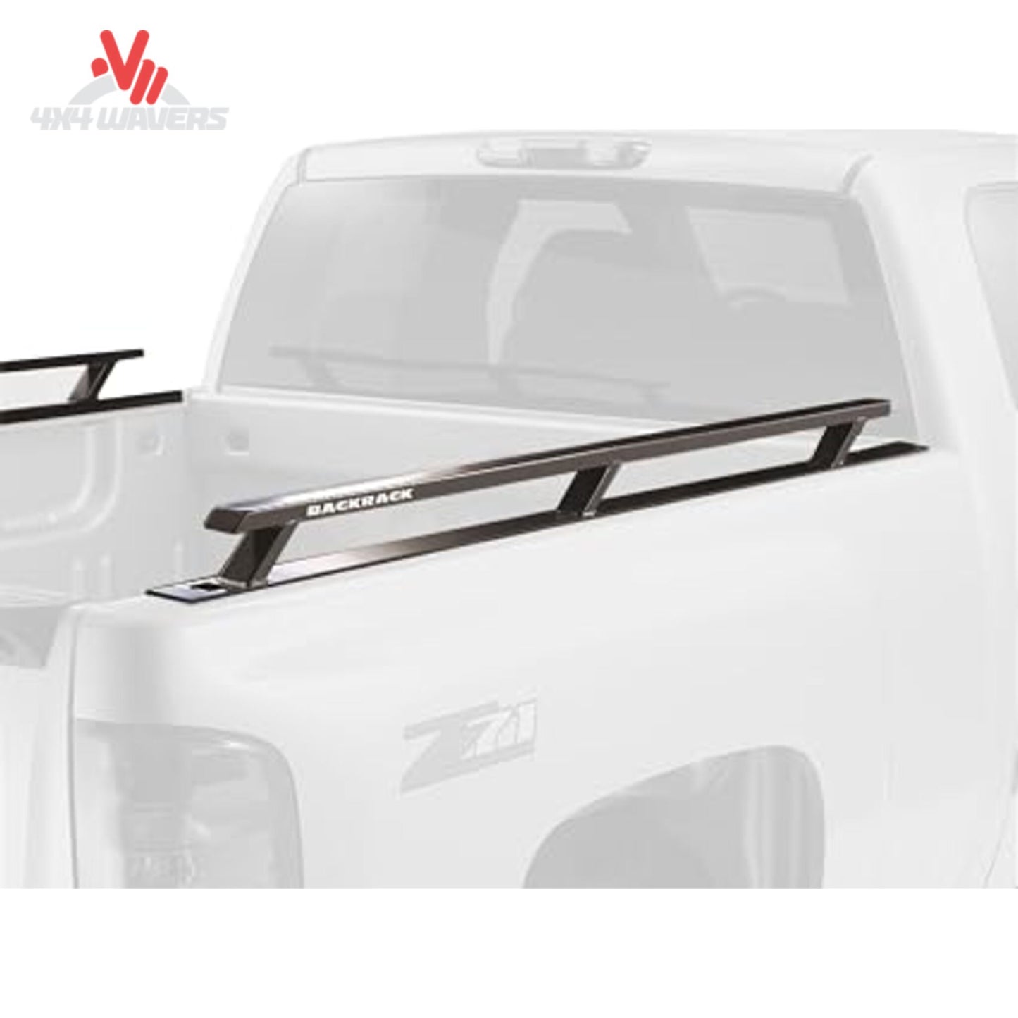 RealTruck Backrack headache rack installed on a Ford F-150 6.5-foot bed, providing side rail protection and vehicle safety.