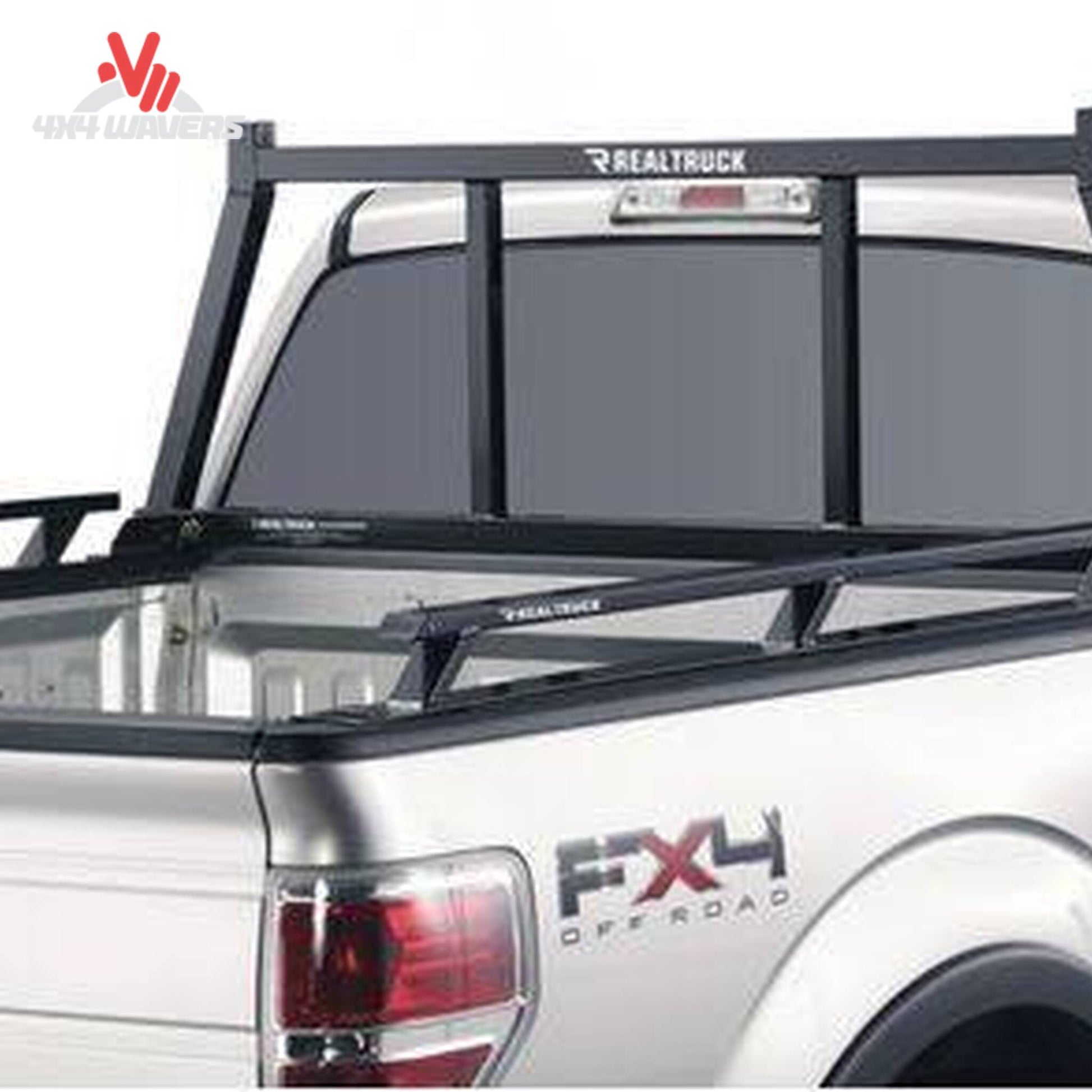 Ford F-150 8-foot bed with RealTruck Backrack Bed Side Rails and headache rack installed for added cargo protection.