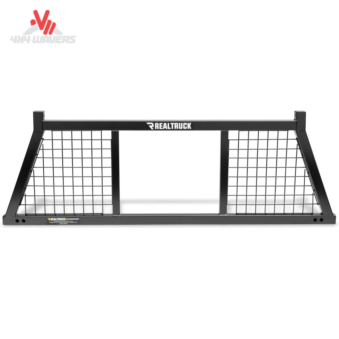 Close-up view of welded steel side wire mesh screen and open center section on BACKRACK 149SM cab protector SKU BKHJ_149SM