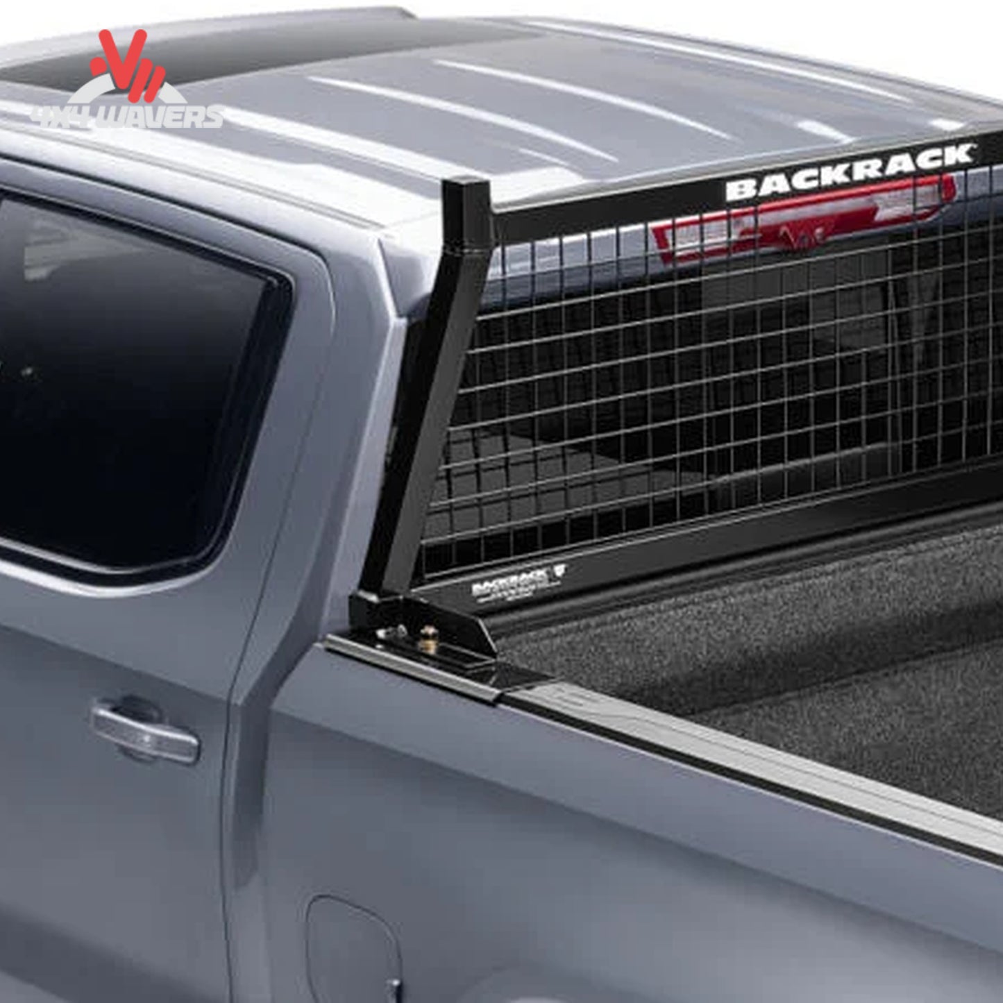 BACKRACK 10900 headache rack frame integrated with bed tonneau cover and auxiliary lighting mounts SKU BKHJ_10900