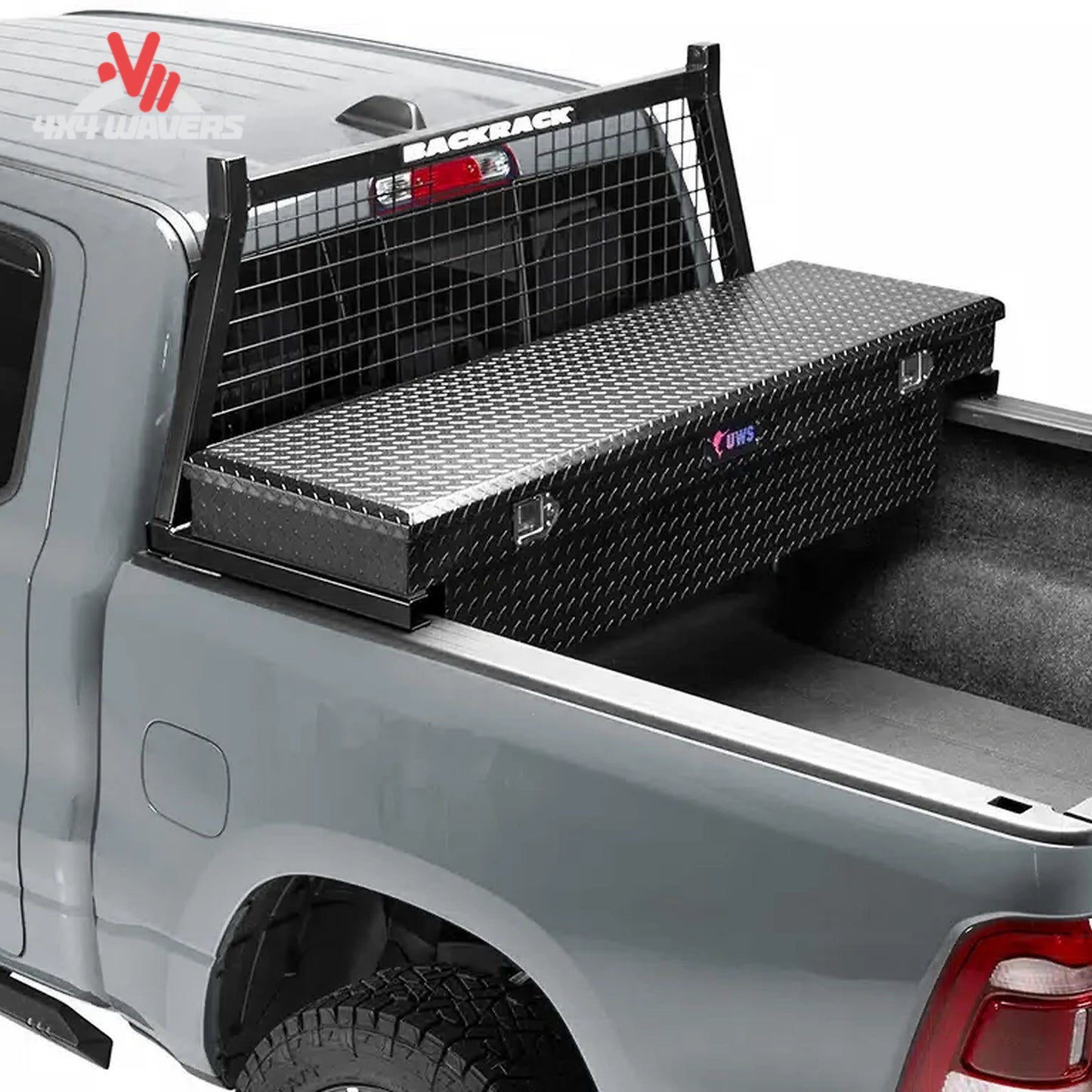 BACKRACK Safety Rack 10900 shown with optional tonneau cover and light brackets SKU BKHJ_10900