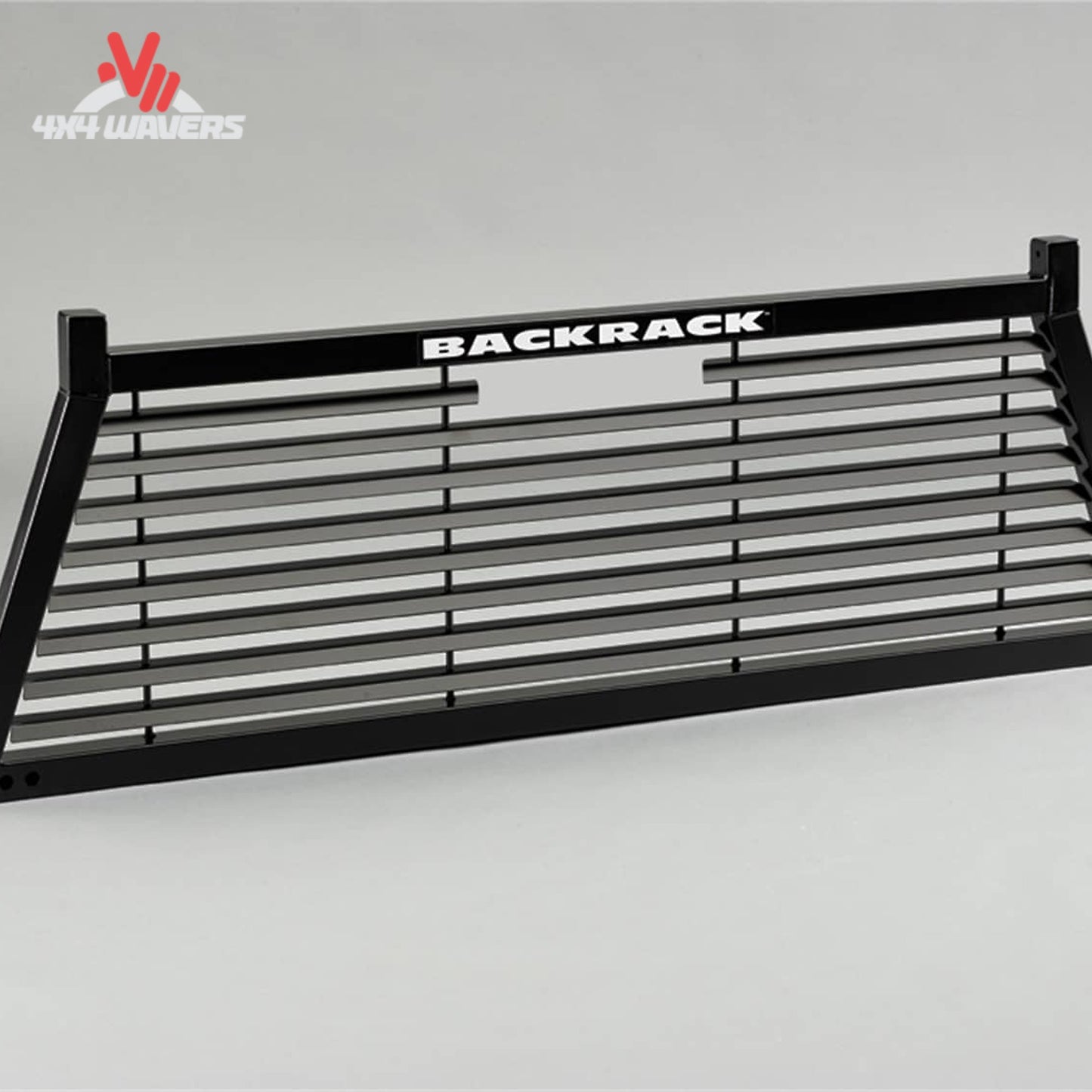 Black steel louvered headache rack frame BACKRACK 12900 for truck cab shade and glass protection SKU BKHJ_12900