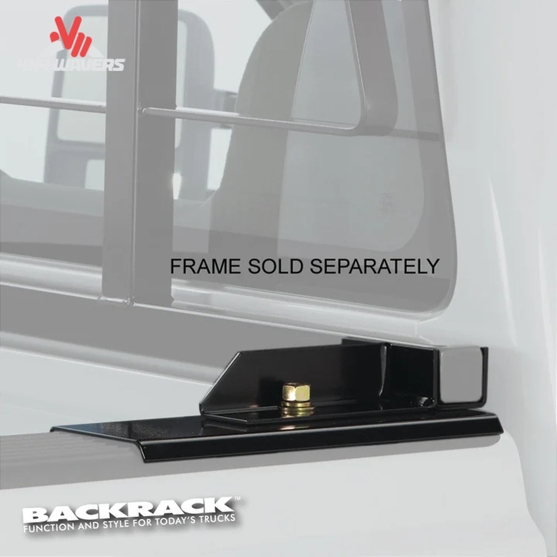 Heavy steel railmount brackets and bed plate hardware for BACKRACK cab guard mounting SKU 30112