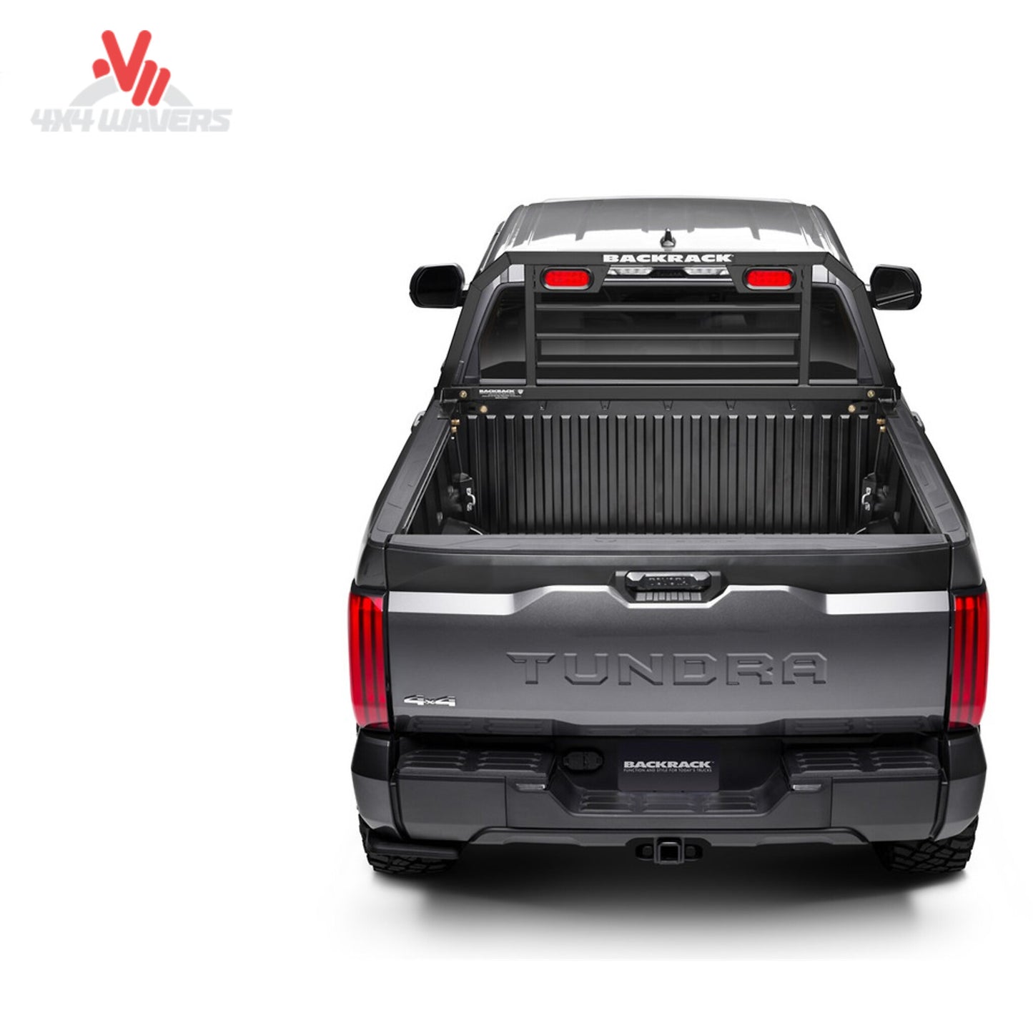 RealTruck Backrack SRL900 lighted safety rack installed in truck bed, showcasing headache rack with integrated lighting and durable frame.