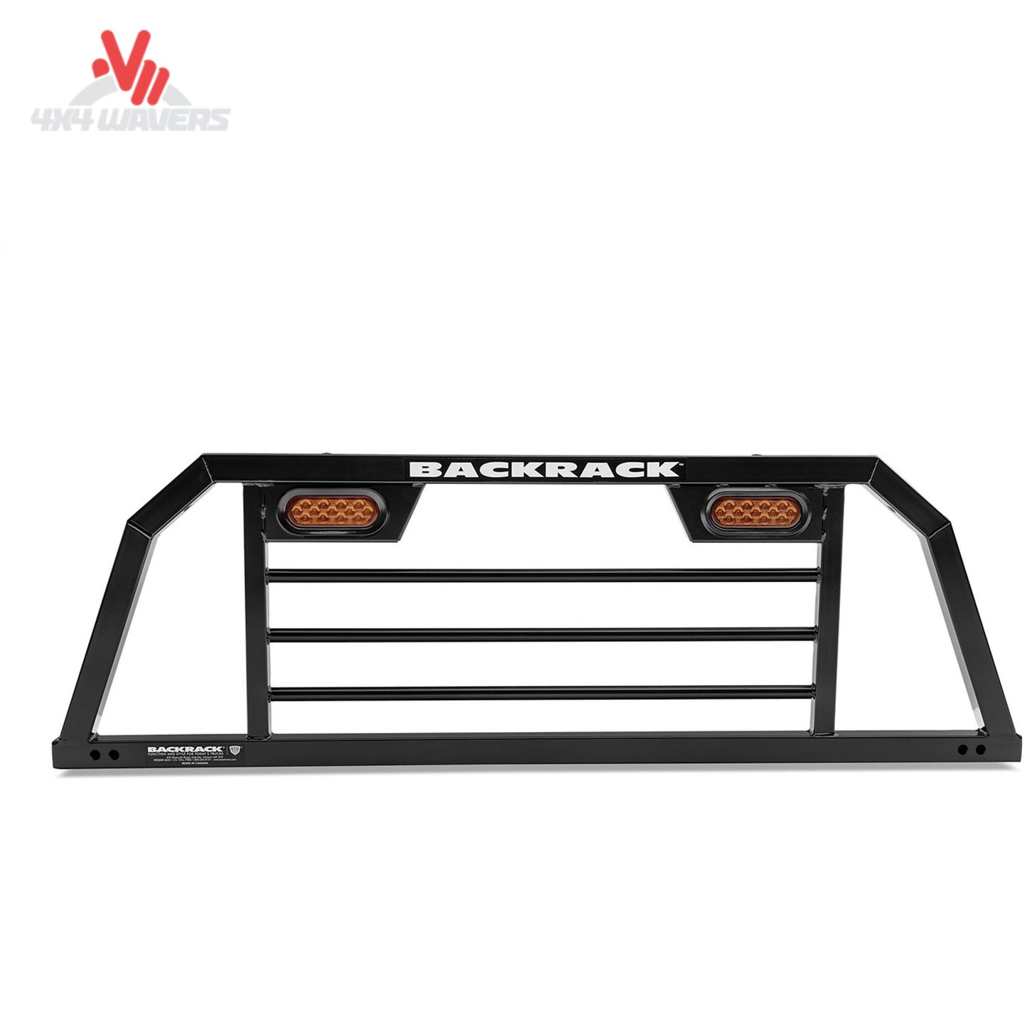 Lighted Headache Rack frame for pickup trucks, Backrack SRL900 model, showcasing the sturdy steel construction with integrated lighting.
