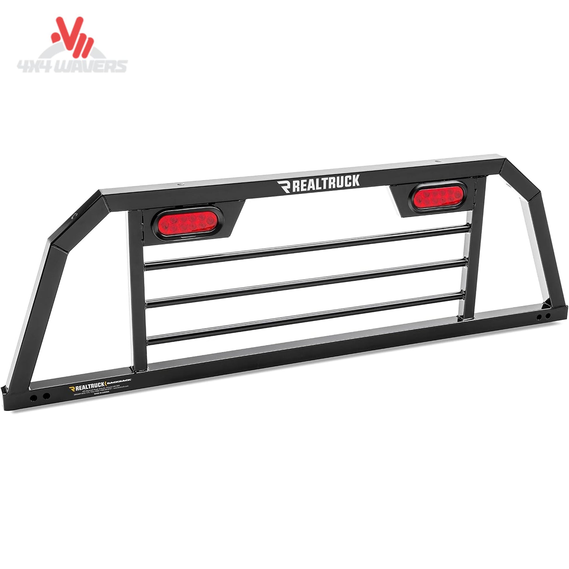 Backrack SRL900 Lighted Safety Rack frame for trucks, showcasing the headache rack with integrated lighting and sturdy construction.
