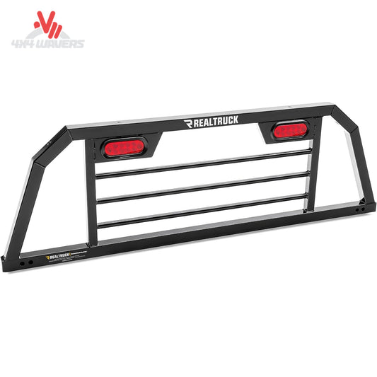 Backrack SRL900 Lighted Safety Rack frame for trucks, showcasing the headache rack with integrated lighting and sturdy construction.