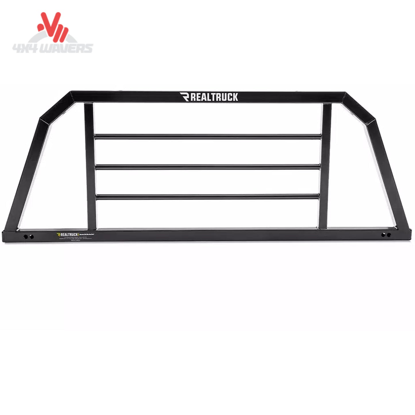 Gloss black Backrack SRX900 cab guard frame for headache rack on pickup trucks, designed by RealTruck Backrack.