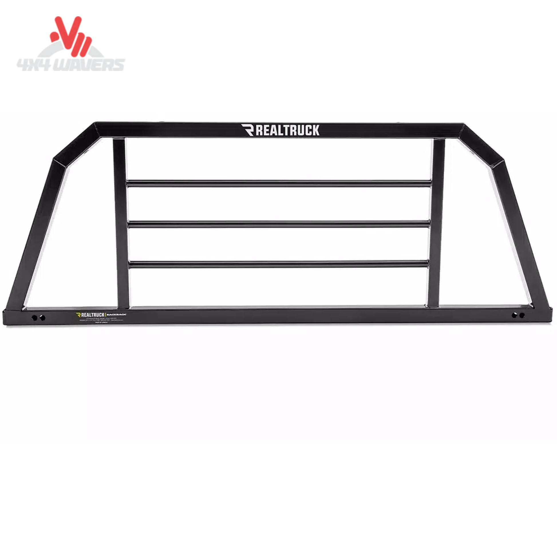 Gloss black Backrack SRX900 cab guard frame for headache rack on pickup trucks, designed by RealTruck Backrack.