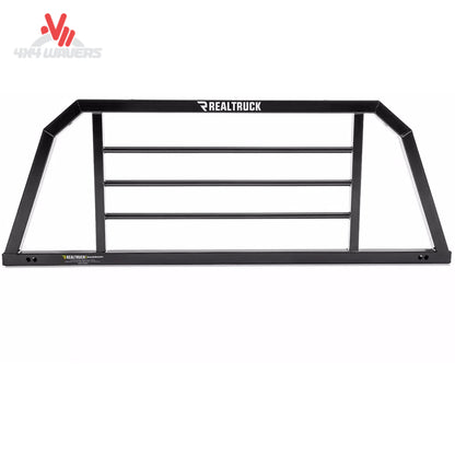 Gloss black Backrack SRX900 cab guard frame for headache rack on pickup trucks, designed by RealTruck Backrack.