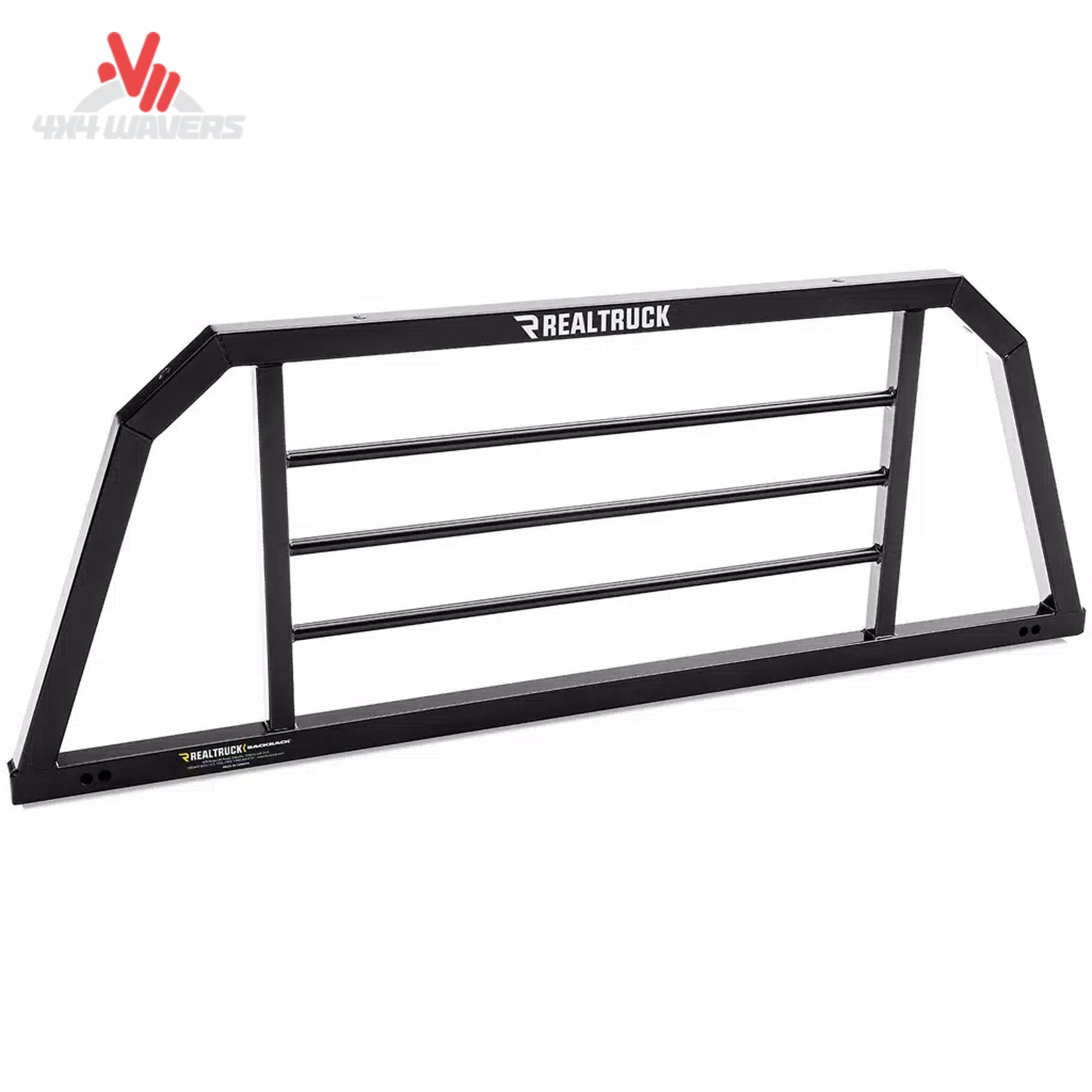 Gloss black SRX900 Backrack SRX Series cab guard frame for headache racks on pickup trucks, featuring sturdy metal construction.