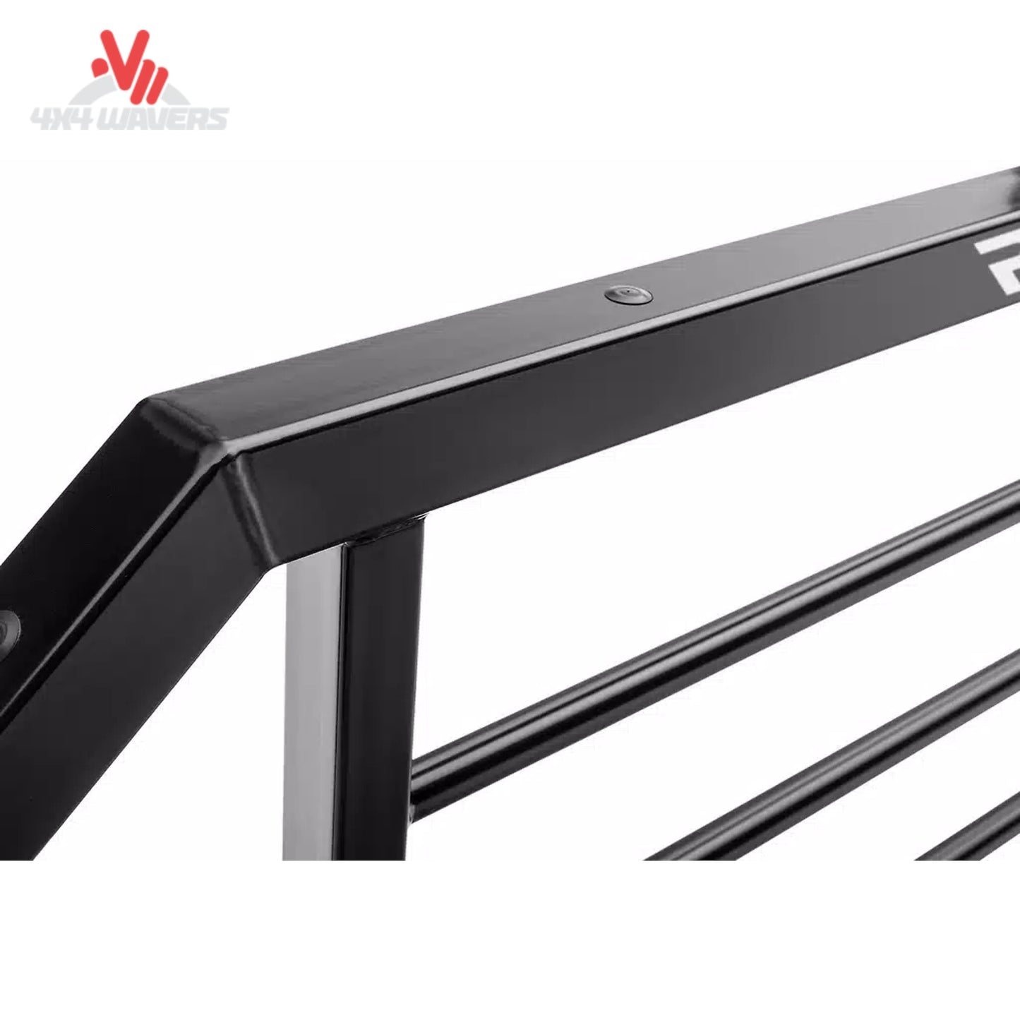 Steel headache rack for SRX900 series cab guard rack by RealTruck Backrack, showing detailed slat design on frame only.