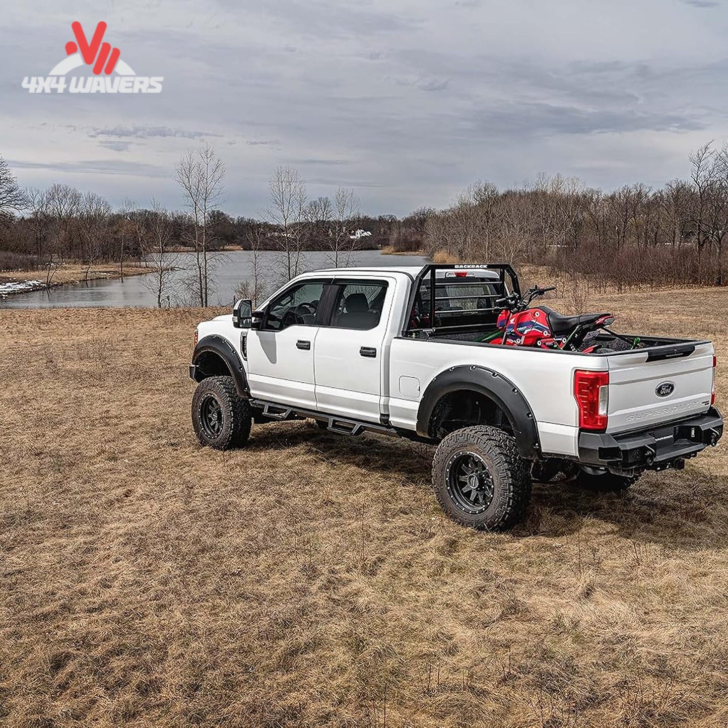 RealTruck Backrack SRX900 headache rack installed on pickup truck bed, frame-only cab guard rack for truck protection.