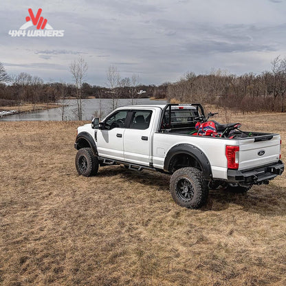 RealTruck Backrack SRX900 headache rack installed on pickup truck bed, frame-only cab guard rack for truck protection.